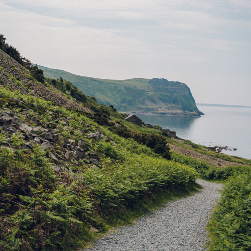Path towards the beach at Nant Gwrtheyrn.